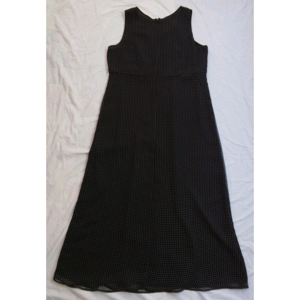 VTG 90s Melissa Harper MHM Black White Polka Dot Retro 2 Piece Maxi Dress 14 - Picture 11 of 16